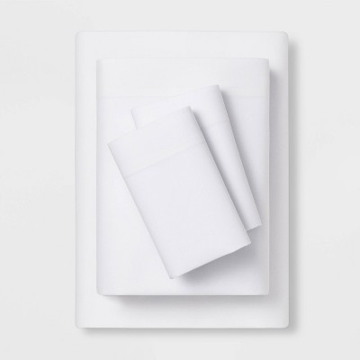 Room Essentials Easy Care Sheet Set White Zig Zag Print Cotton Blend 