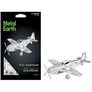Model Kit North American P-51 Mustang Fighter Aircraft "Big Beautiful Doll" US Army Air Forces Steel Model by Metal Earth - 1 of 4
