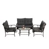 4 Piece Outdoor Patio Furniture Sets, Wicker Conversation Set for Porch Deck, Rattan Sofa Chair with Cushion - 2 of 4