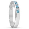 Pompeii3 1/4ct Blue & White Diamond Wedding Ring 14K White Gold - 2 of 4