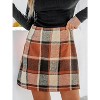 Women's High Waist Plaid Pencil Skirt - Bodycon Wool Mini Skirt for Fall/Winter - 4 of 4