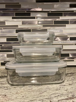 8pc (Set of 4) Glass Food Storage Container Set Clear - Figmint™