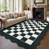 2x6FT Modern Washable Area Rug for Living Room, Foldable Floor Rug with Non Slip Backing, Low Pile Stain Resistant Indoor Carpet for Dorm, Beige - 2 of 4