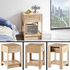 15.75" Rattan End Table with Drawer MDF Nightstand Side Table with Accessories for Living Bedroom Natural - 3 of 4