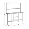 Flash Furniture Rawcliffe Portable Prep and Work Table with 18 Gauge Stainless Steel Top Shelf and Double Overshelves and Galvanized Steel Undershelf - 4 of 4