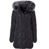 Sportoli Women Long Quilted Plush Lined Outerwear Puffer Jacket Winter Coat with Fur Hood - 4 of 4