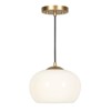 LNC Altithara Matte Gold with Milky White Glass Pendant Light 9.5-in Wide Chandelier - 3 of 4