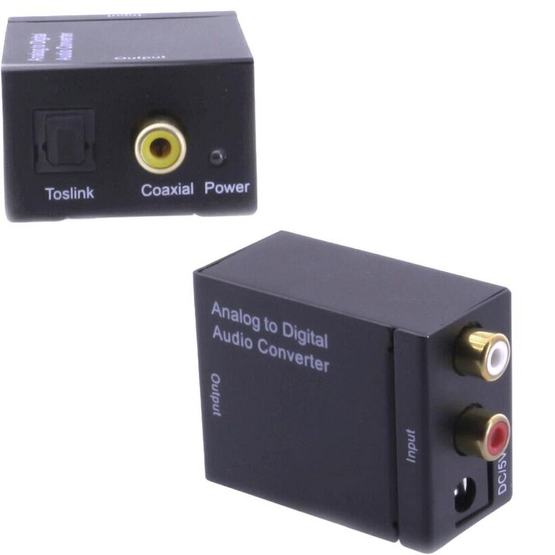 Sanoxy Analog RCA L/R to Digital Optical Coaxial Toslink Audio Converter Adapter, 3 of 7