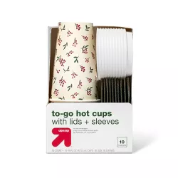 Holiday Disposable Drinkware Hot Cup - 16oz/10ct - up & up™