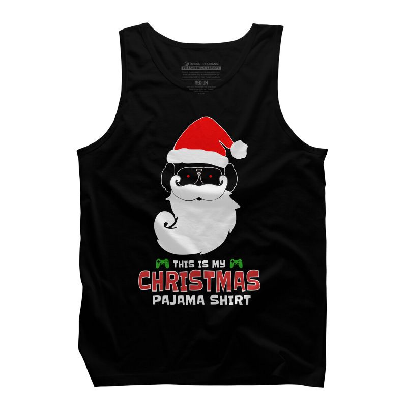 Men's Design By Humans This Is My Christmas Pajama Shirt Gamer Video Game Santa By TELO213 Tank Top, 1 of 5