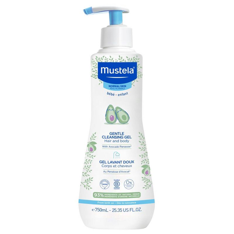 Mustela Gentle Cleansing Gel Baby Body Wash and Baby Shampoo, 1 of 6