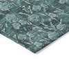 Teal Blue Aqua And Ivory Floral Washable Indoor Outdoor Area Rug - 4 of 4