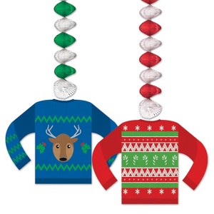 Beistle Ugly Sweater Danglers, 30", (4/Pkg) Multicolored - 1 of 4