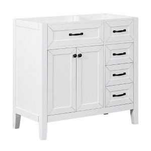 36 Inch Bathroom Vanity, Bathroom Vanity With 3 Drawers, Storage Space, Solid Wood Frame - 1 of 4