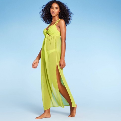 Plain yellow maxi outlet dress