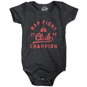 Nap Fight Club Champion Baby Bodysuit Funny Brawling Babies Joke Jumper For Infants - Crazy Dog Baby Bodysuit - 1 of 4