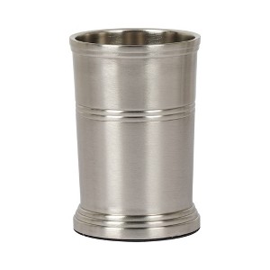 Dual Ridge Metal Toothbrush Holder - Nu Steel: Stainless Steel Bathroom Organizer, Pewter Finish, Easy to Clean - 1 of 4