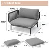 Crestlive Products Patio Furniture Set Oversized Metal Single Sofa Outdoor Sectionals Conversation Set with Cushion, White Frame and Beige Mat - 2 of 4