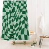 Deny Designs Maria Creative Play Checkers Sage Shower Curtain - 2 of 3