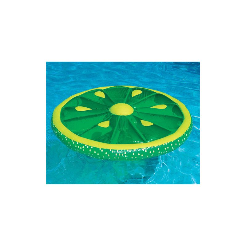 Swimline 61.5" Inflatable Lime Fruit Slice Swimming Pool Lounger Raft - Green/Yellow, 1 of 3
