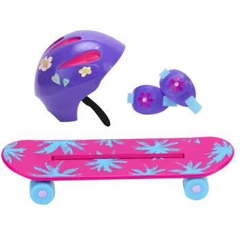 Sophia’s Skateboard, Helmet and Knee Pads Set for 18" Dolls, Multicolor