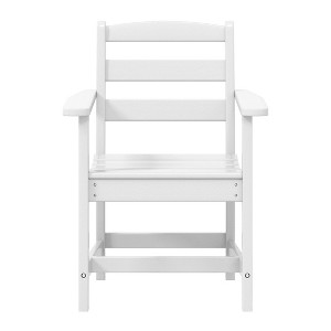 WestinTrends Ashore Outdoor HDPE Patio Classic Dining Arm Chair, White - 1 of 4