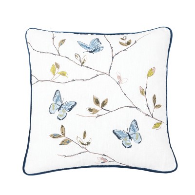 C&F Home 18" x 18" Butterfly Branch Embroidered Throw Pillow