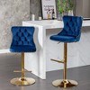 45.6"Golden Swivel Velvet Barstools Adjusatble Seat,Beige - 2 of 4