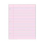 School Smart Filler Paper, 3-Hole Punched, 8-1/2 x 11 Inches, Pink, 100 Sheets