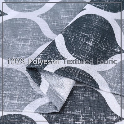 Gray Geometric Polyester Kitchen Valance Curtain