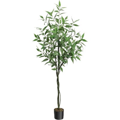 Artificial Eucalyptus Tree, Tall Faux Eucalyptus Stems Fake Plants with Realistic Silk Leaves, Fake Trees for Indoor Outdoor Decor