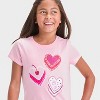 Girls' Short Sleeve Valentine's Day 'Sweet Treats' Graphic T-Shirt - Cat & Jack™ Pink - image 2 of 4