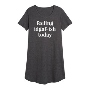 Women's - Instant Message - Feeling IDGAFish Today Graphic T-shirt Dress - 1 of 4