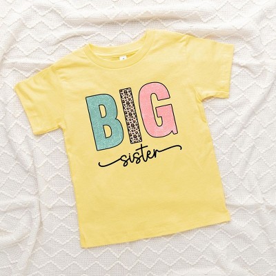 The Juniper Shop Big Sister Leopard Toddler Short Sleeve Tee