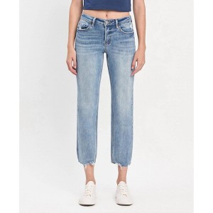 Women's Mid Rise Crop Regular Straight Jeans - LOVERVET - 1 of 4