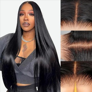 Jessie's Wig 18-38 Inch Straight Glueless Wig 4x4 Pre Cut Lace For Women Natural Black 1 Pc/Pack - 1 of 4