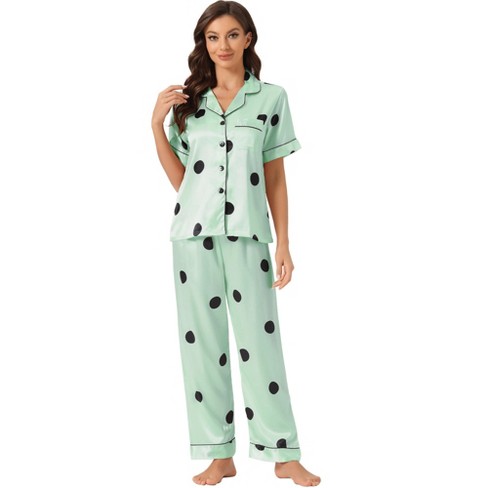 Cheibear Womens Pajama Sleepwear Button Down With Capri Pants Satin Lounge Pjs  Set : Target