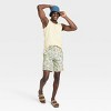 Men's 9" Leaf Print Hybrid Swim Shorts - Goodfellow & Co™ Dark Green - 3 of 3
