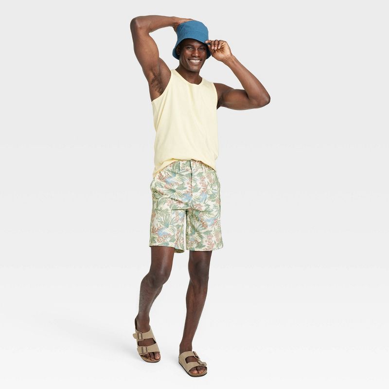 Men's 9" Floral Print Hybrid Swim Shorts - Goodfellow & Co™ Dark Green, 4 of 5