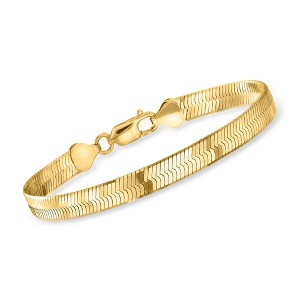 Ross-Simons Italian 6mm 18kt Gold Over Sterling Herringbone Bracelet - 1 of 3
