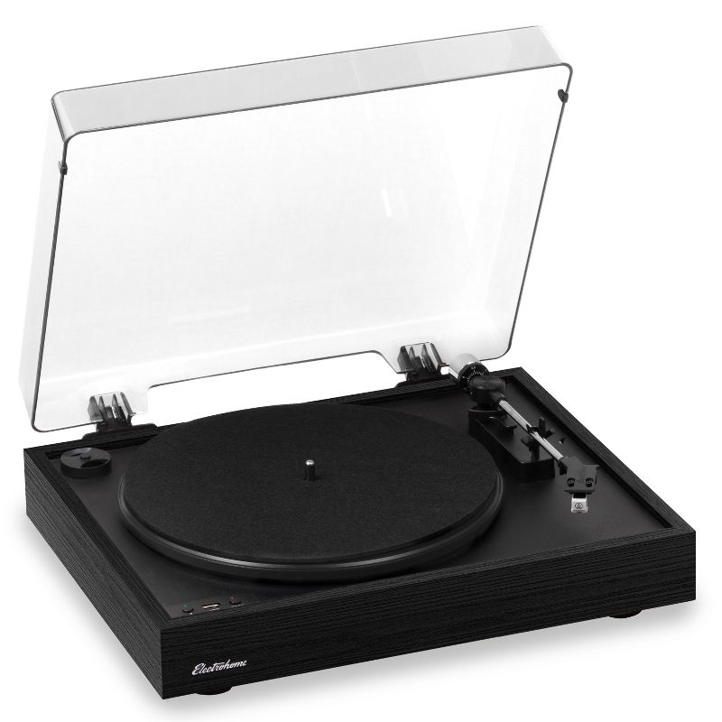 Electrohome Montrose Wireless Vinyl Record Player, Belt-Drive Turntable, Audio-Technica Stylus, Bluetooth, Vinyl-to-MP3, 1 of 10