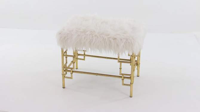 Modern Faux Fur Stool Gold - Olivia &#38; May, 2 of 6, play video