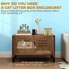 ORRD Cat Litter Box Enclosure Furniture with Tall Legs, Hidden Litter Box Cabinet with Scratching Mat & Vents, Modern Side Table - 3 of 4