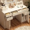 NicBex Large Dressing Tble Set Vanity Desk with Large LED Lighted Mirror, 6 Storege Drawers, Shelves for Bedroom, White - 4 of 4