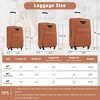 Lyngins 20/24/28 Inch 3PCs Softside Luggage Sets with TSA Lock,Upright Carry on Luggage,Lightweight Expandable Suitcase Sets for Family Trips - 3 of 4