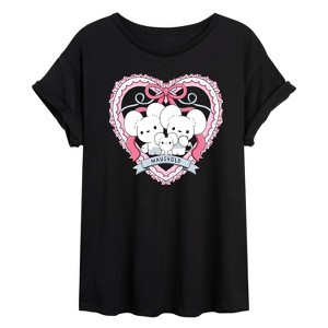 Women's Pokémon Maushold 3 Coquette Oversized Graphic T-Shirt - Black - Large - 1 of 4