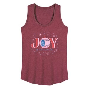 Women's - Instant Message - Christmas Joy To The World Sparkle Graphic Racerback Tank - 1 of 4