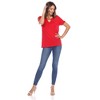 Women's Keyhole Neck Cutout Short Sleeve Top - White Mark - 4 of 4