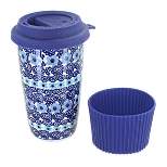 Blue Rose Polish Pottery Midnight Blue Travel Coffee Mug