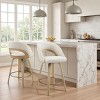 Art Leon Set of 2 Modern Minimalist Swivel and Upholstered Counter Height Barstool - 2 of 4